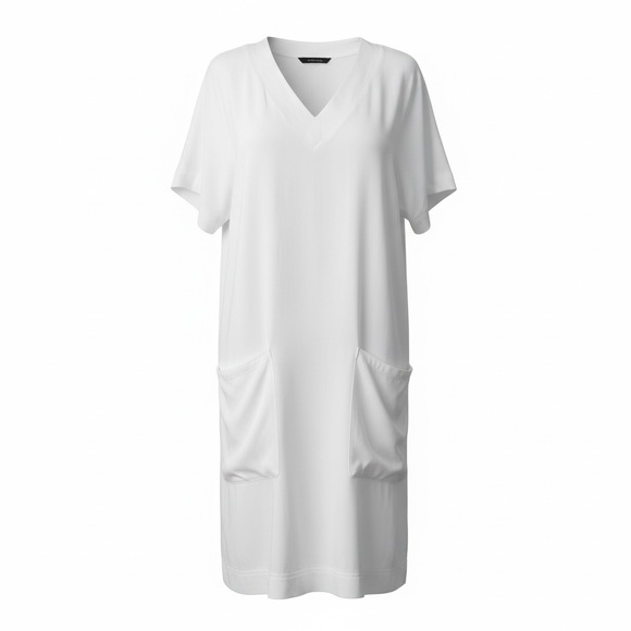 Splendid Dresses & Skirts - Splendid White V Neck Shift Dress Pockets Beach Cover Up Summer XS NWT